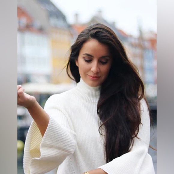 525 America Sweaters - 525 AMERICA MOCK NECK SWEATER WITH BELL SLEEVES